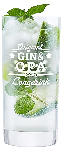 AMAVEL Vaso largo para abuelo, vaso de ginebra con grabado, idea de regalo, regalo para abuelos, copa de cóctel, accesorios de cocina, regalo de cumpleaños para hombres, vaso de agua grande de 500 ml