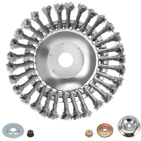 Unkrautbürste Freischneider 8 Zoll Wildkrautbürste für Stihl Motorsense Inkl. Installationszubehör Durchmesser 200mm, Bohrung 25.4mm