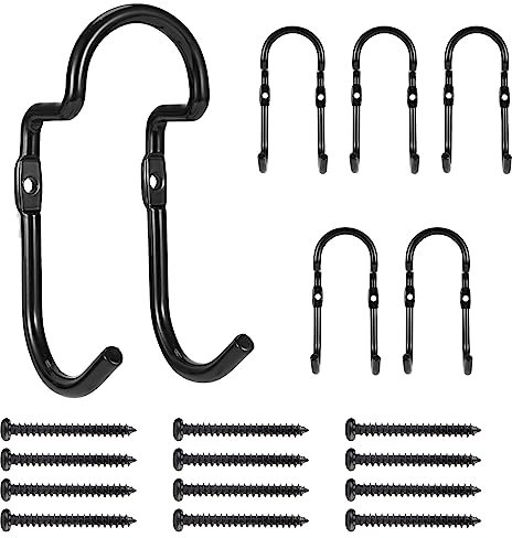 Peaceharmo Set Mit 6 Garagen-wandhaken U-form, Garagen-aufbewahrungshaken, Doppelhaken, Organisation Von Seilen, Stühlen, Schläuchen, Werkzeugkasten
