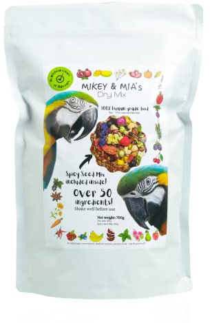Mikey and Mia Dry Mix - Healthy parrot food and parrot seed mix 350g