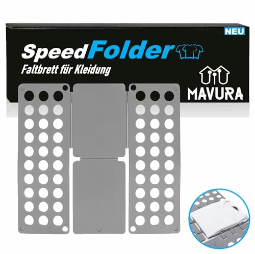 MAVURA SpeedFolder Profi Falthilfe Wäsche Faltbrett Wäschefalter Wäschefaltbrett Wäschebutler Hemdenfalter Wäsche-Faltbrett Zusammenleghilfe Faltenfrei