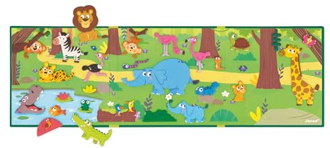 Janod - Magnéti'Stories Animales de África - Juego Educativo Magnético 30 Imanes - Juguete Infantil de Cartón FSC - Desarrolla Imaginación y Motricidad Fina - A Partir De 3 Años, J05456