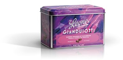 Leone depuis 1857 - Boîte en métal de Gianduiotti - Chocolats aux Noisettes - Gianduiotto Classique Leone - Sans Gluten et Végans – Coffret Cadeau de 150 gr