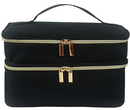 Whnbuij Borsa da Cucito - Organizer Impermeabile per Ricamo, Custodia per Lavorazione A Doppio Strato | Porta Attrezzi per Ricamo con Cerniera E Maniglia, Scatola per da Cucito per Donne E Ragazze