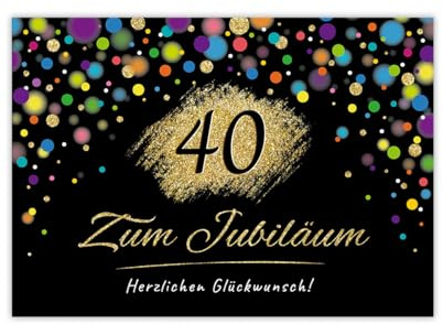 Minkocards Glückwunschkarte zum 40. Geburtstag Frau (XXL -Format A4) mit Umschlag moderne Geburtstagskarte vierzigste Geburtstag Jubiläum Klappkarte Happy Birthday