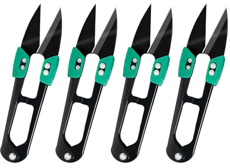 HAISHANG 4 Pezzi Forbici da Sarta Professionali per Filo da Ricamo, Forbici per Tessitura, Forbici a Forma U Piccole e Affilate per un Taglio Preciso del Filo