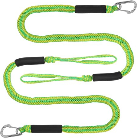 EFUTURETIME 2 x Cima da Ormeggio 10cm (4FT) Bungee Dock Line con Gancio, Cime Ormeggio, Cima da Barca per Barche, Moto d'Acqua, Kayak, Pontone, Canoa (Verde)