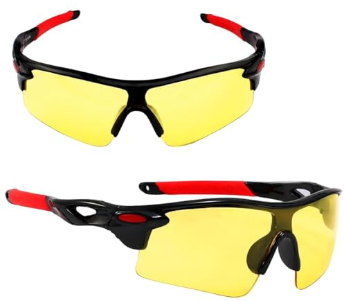 CZAYEFNH Gafas Ali G para Conducir de Noche Moto y Vision Nocturna, Lentes Amarillos con Protección UV, Antiniebla y Resistentes a Rayones.