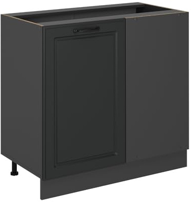 Vicco Eckunterschrank R-Line, Anthrazit Landhaus, 86 cm | MDF-Front · Ohne Arbeitsplatte · Höhenverstellbare Füße · Metallgriffe · Großer Innenraum ✓