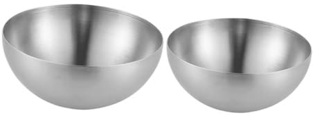 TOPPERFUN 2stücke Edelstahl Salatschüsseln Und Multifunktionale Schalen Für Salate Snacks Reis Frühstück Und Abendessen Rostfrei Für Drinnen Und Draußen Silberfarben