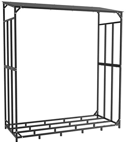 Étagère d'extérieur extra large pour bois de chauffage – Support carré étanche pour cheminée et jardin – Solution de stockage du bois de chauffage