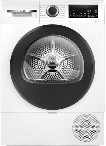 Bosch – Secadora con Bomba de Calor, 9 kg, AutoDry, Media Carga, Antiarrugas, Blanco, WQG24200ES