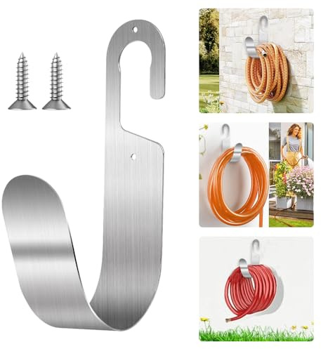 VGECEE Support de Tuyau d'Arrosage Support de Tuyau de Jardin Crochet de Suspension pour Tuyaux Accroche Tuyaux Arrosage en Acier Inoxydable Supports de Crochet de Rangement pour Jardin Pelouse Garage