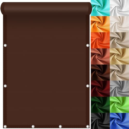 Tenda a Vela Ombreggiante Impermeabile Rettangolare 140 x 330 cm Impermeabile - Montaggio Facile e Veloce, Tenda da Sole Quadrata per Pergola Piante da Patio Serra, Marrone