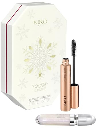 KIKO Milano Snow-Kissed Holiday Mountain Buddies Make Up Gift Set, Coffret Cadeau Maquillage: Brillant À Lèvres 3D Hydra Lipgloss Et Mascara Effet Volumateur