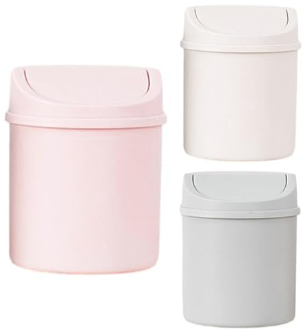 Vmiorzq 3 Pièces Poubelle De Table, Petite Poubelle De Bureau Avec Couvercle, Poubelles En Plastique Réutilisable, Boîte À Déchets Anti Odeurs Pour Cuisine Chambre Crèche Salle De Classe