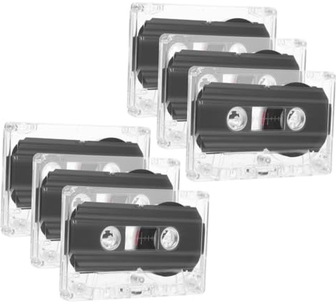 BESPORTBLE Lot de 6 Cassettes Audio Vierges 60 Boîtier Transparent, Bandes Enregistrables Compatibles Magnétophone Cassette, pour Enregistrement Audio Quotidien et Séminaires