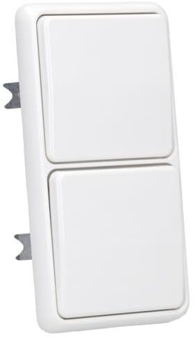 Komplett-Set Jung CD 500 Rahmen, 2-fach, bruchsicher - Alpinweiß, glänzend mit 2x Wippe + 2x Wippschalter, Universal Aus-Wechse -JUNG- -weiß-