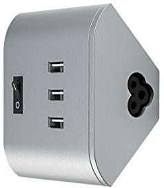 OSRAM 4058075818477 A++ to A, LED Unterbauleuchte/Linear LED Corner USB Sockel/Metallkörper/Länge 8cm/ 15 Watt, Metall, Silber, 8 x 9 x 4.4000000000000004 cm