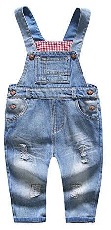 KIDSCOOL SPACE Bebé y niño/niña Peto de mezclilla azul, mono de jean,Azul,4-5 años