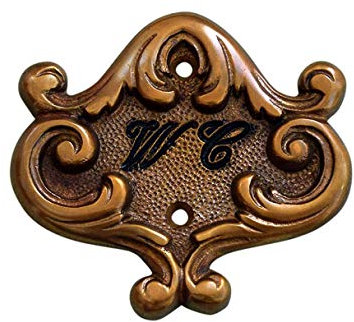 Graf von Gerlitzen Luxusgriffe Antik Messing WC Toilette Schild Jugendstil WC-01A