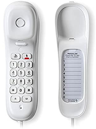 Motorola Voice - CT50 Teléfono con Cable, Diseño Sencillo Y Compacto con Función Radial, Silenciamiento del Micrófono, Montaje En Pared, Control De Volumen del Timbre - Color Blanco