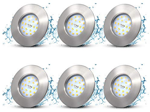 Allesgute Spots LED Encastrable Extra Plat 5W pour Salle de Bain,Spot Plafond IP44,éclairage Plafond LED Intérieur, Luminaire Encastrable,500lm,230V,Blanc Neutre,Lot de 6