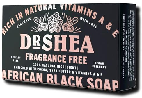 Organic African Black Soap 100g - Antibacterial Body Face & Hand Wash - Natural Vegan - Dry Skin - Psoriasis - Authentic Raw from Ghana.