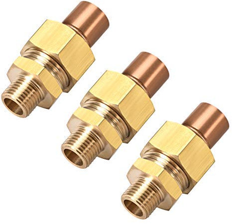 G1 / 4 Raccord en cuivre sans plomb avec joint de soudure à la sueur à filetage mâle se connecte pour utiliser des tuyaux de taille nominale de 12 mm 3pcs