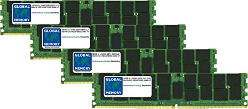 GLOBAL MEMORY 128GB (4 x 32GB) DDR4 2933MHz PC4-23400 288-PIN ECC REGISTRADO DIMM (RDIMM) Memoria RAM Kit para Mac Pro (2019)