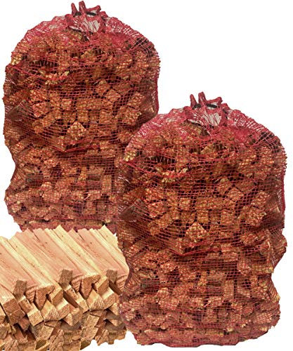 8KG TRADEFARMNI Natural Wooden Kindling Fire Wood Sticks in Netting Bag, Firewood for Wood Burners, Fire Starting, Open Fires, Stoves, Camping Fires, Wood Ovens. Fire Starters