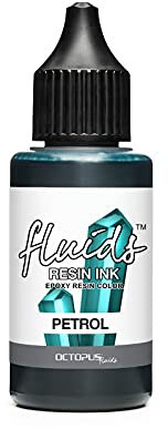 Octopus Fluids Resin Ink PETROL, Alcohol Ink für Epoxidharz und UV-Resin, Resin-Farbe, Harz-Farbe türkis, 30 ml