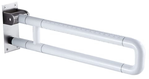CWYP-40 Wandhalterungs Handicap Haltegriffe Anti-Rutsch-Griff-Haltegriff Weiß Bad Stützklappgriff Badezimmer-Dusche Sicherheitsgriffe WC Edelstahl für Senioren Behinderte Schwangere Frau (75cm)