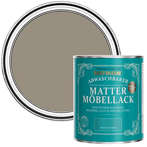 Rust-Oleum braun Möbelfarbe mit Matt-Finish, geruchsarm und wasserbasiert für Innenholz - Kakao 750ML