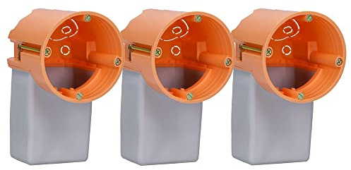Voxura Hohlwand-Elektronikdose Tunneldose Gerätedose Schalterdose 75mm tief HW Ø 68mm Orange 3 Stück