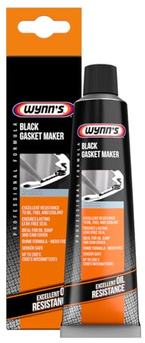 Wynn's Formador de Juntas Negro – Silicona RTV de Alto Rendimiento – Sellado Resistente al Aceite, Calor y Vibración – Ideal para Cárteres y Tapas de Levas – 80 ml