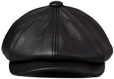 DongBao Herren Schirmmütze aus Leder Schiebermütze Mann Baskenmütze Gatsby Newsboy Flatcap Herren Barett Cap Leder Kappe