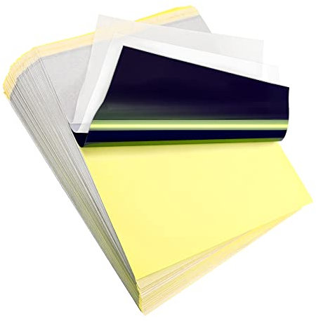 LIUMATE 40 Blatt Tattoo Transferpapier, A4 Tattoo Papier Kohlepapier Tattoo Schablonen Pauspapier, Matrizenpapier, Thermoschablonenpapier Carbon Thermokopierpapier für Tätowierung