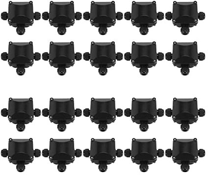KVSERT Lot de 20 boîtes de dérivation étanches IP68 pour éclairage extérieur Noir