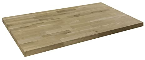 domli Solid Wood Oak Table Top | 1200m x 600mm x 40mm | Top Grade European Wooden Large Square Kitchen Dining Tabletop Worktop Desktop Countertop Workstation