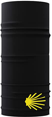 Buen Camino Multifunktionstuch schwarz – Ultraleichtes Schlauchtuch für den Jakobsweg, Bandana mit Cooling Effekt, schnelltrocknend, nahtlos, atmungsaktiv
