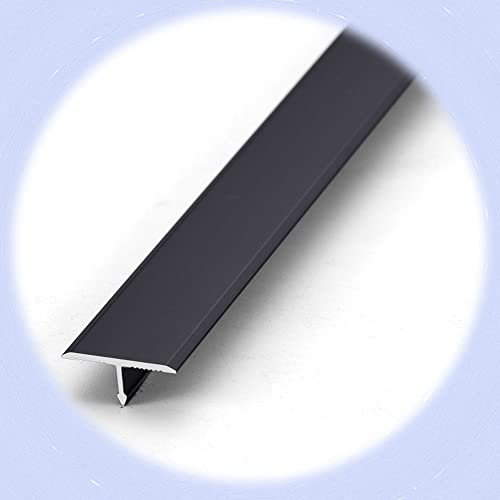 MKEING 20mm Bodenleiste Metall Übergangsschiene T-Form Übergangsprofil Anpassungsprofil Übergangsleiste Höhenausgleich Türschwelle Wasserdicht/rutschfest (Color : Black, Size : W 4/5 - 2pc)