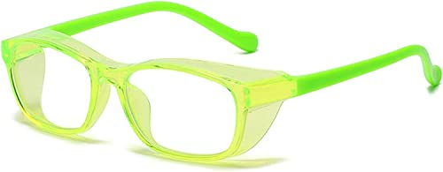 Otcmuky Kids Anti Saliva Anti Pollen Safety Glasses,UV Protection Boys Girls Silicone Light Goggles Protective with Side Shield for Age 4-10 Children (Color : Clear)