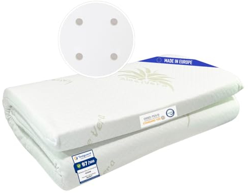 Kiby® Reisebettmatratze 120x60cm | Höhe 4 cm | (Oeko-TEX® & Certipur™ Zertifiziert) aus Aloe Vera, aufrollbar
