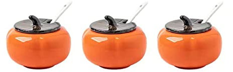 Zuccheriera arancione con coperchio, barattolo for la conservazione dello zucchero a forma di pomodoro da 220 ml, zuccheriera, barattolo for spezie, for bar, ristorante, casa-Orange-2 set di barattoli