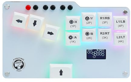 Fighting Gamepad Controller Joystick, Gaming Keypad mit Cherry MX Schalter für Hitbox, Low Latency Game Stick mit Hintergrundbeleuchtung für PS3, für SteamDeck, und mehr