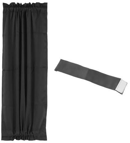 PATIKIL Blackout Door Curtain, 25 Inch W x 40 Inch L French Window Door Half Curtain Thermal Insulated Blackout Shades with Adjustable Tie Back for Kitchen Home, 1 Panel, Black