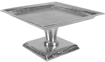 MichaelNoll Assiette décorative - Grand plateau de service en métal et aluminium - Argenté - Décoration de luxe - Décoration de table de mariage - Décoration pour salon, salle à manger ou cuisine - 30