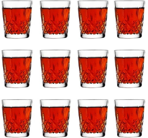 Valeways Mini Shot Glass Set of 12 - Clear Cute Tasting Glasses - 1.75oz Cordial Sherry Snifters