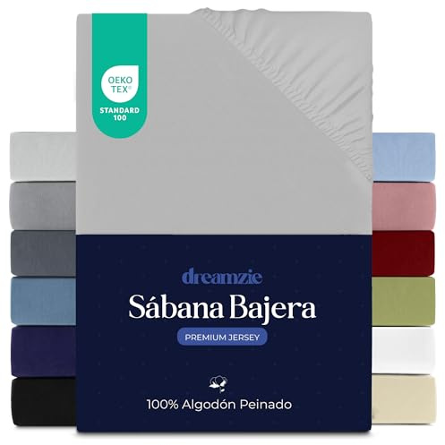 Dreamzie - Spannbettlaken - 200x200cm - 100% Gekämmte Baumwolle - Jersey | Grau · Leintuch mit Rundumgummi · Spannbetttuch bis 27cm Steghöhe · Oeko-Tex zertifiziert · Premium · Doppelbett / Übergröße